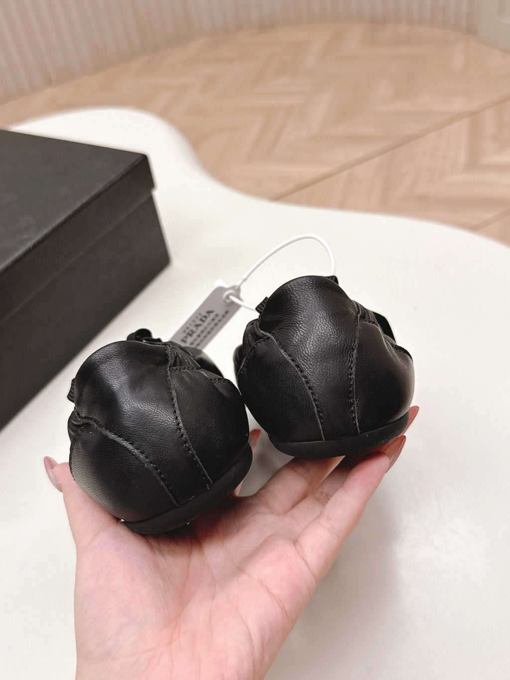 PRADA 26S MARY JANE SHOES IN BLACK CALFSKIN