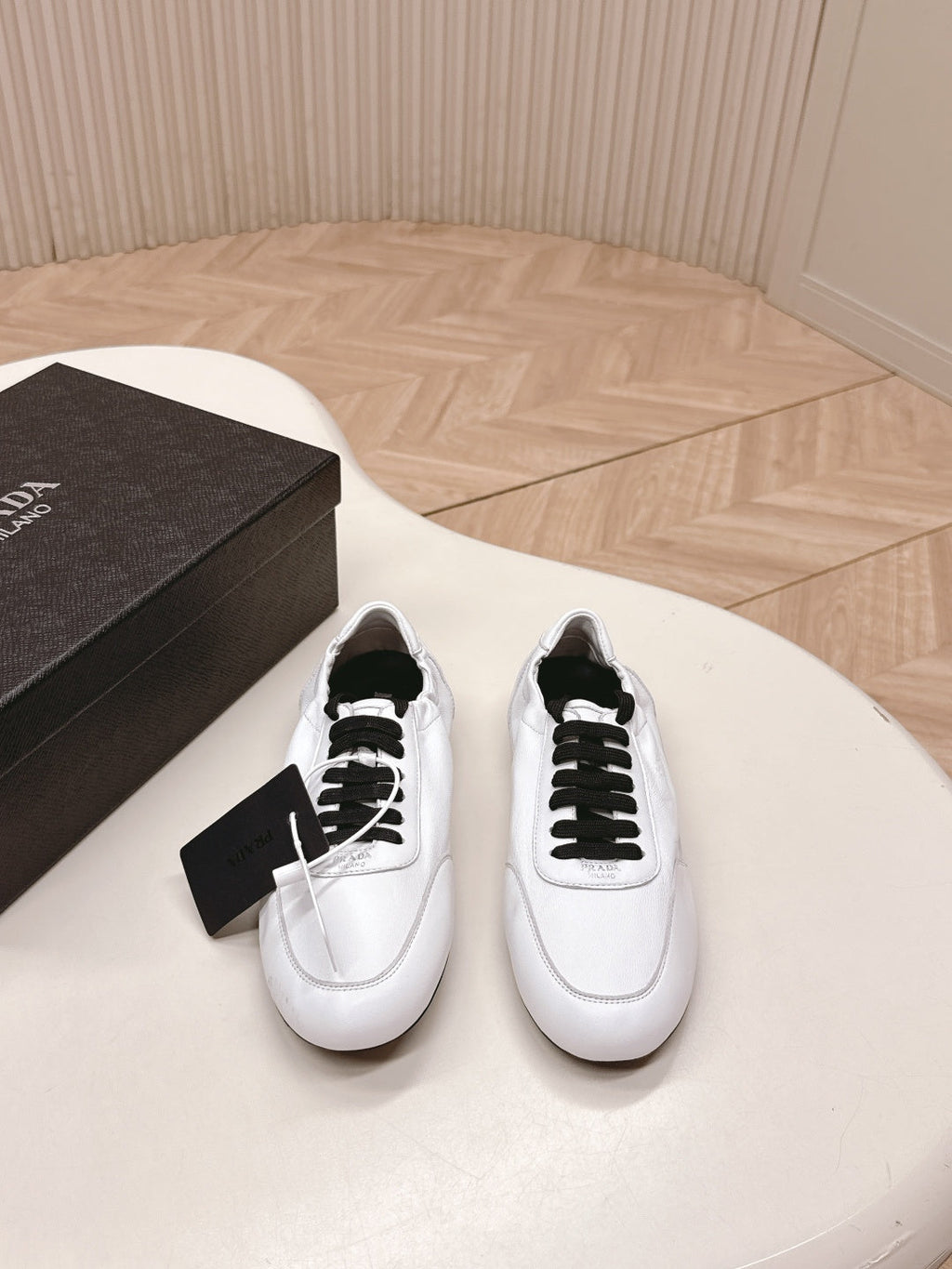 PRADA 26S MARY JANE SHOES IN WHITE CALFSKIN
