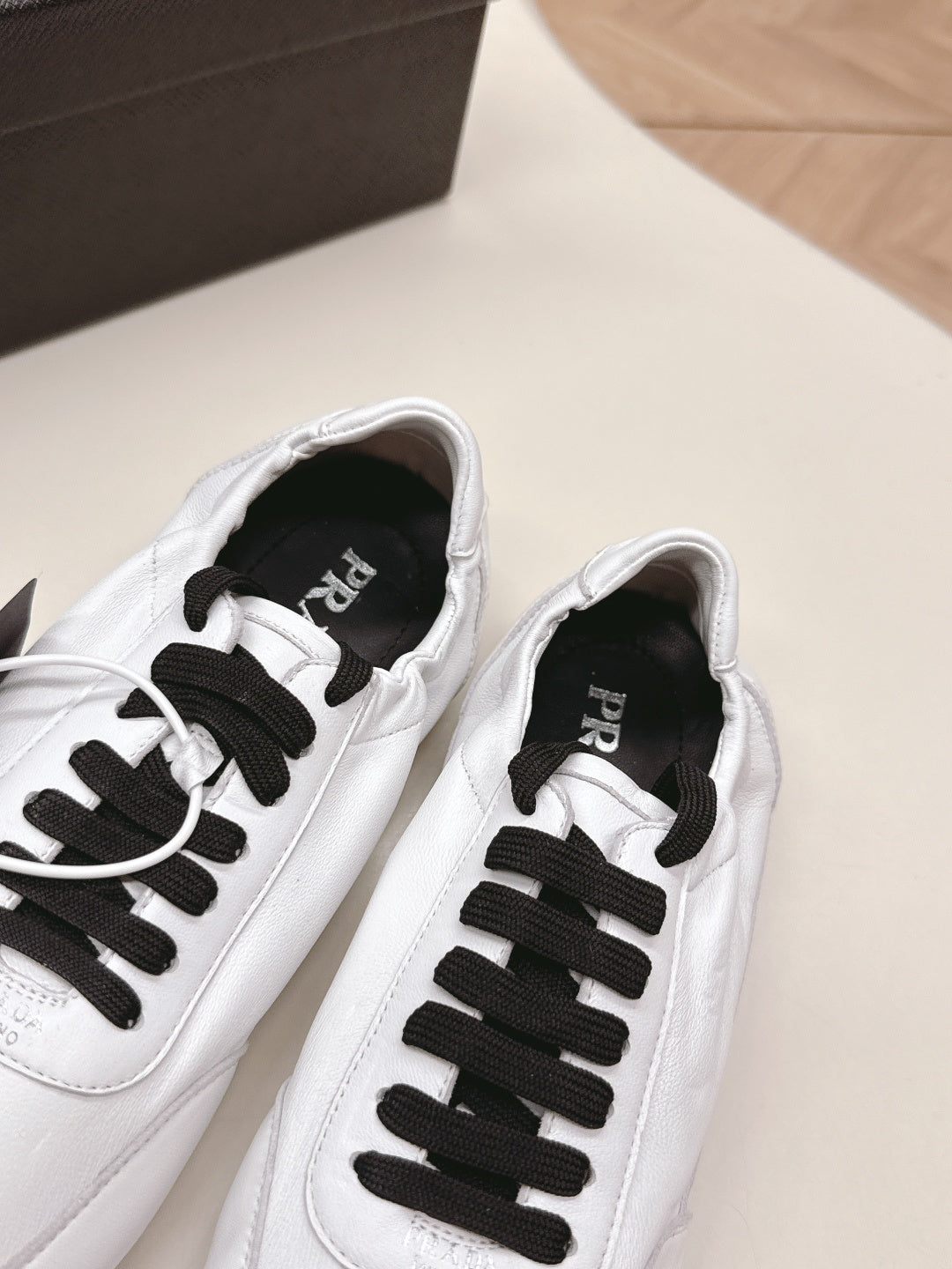 PRADA 26S MARY JANE SHOES IN WHITE CALFSKIN
