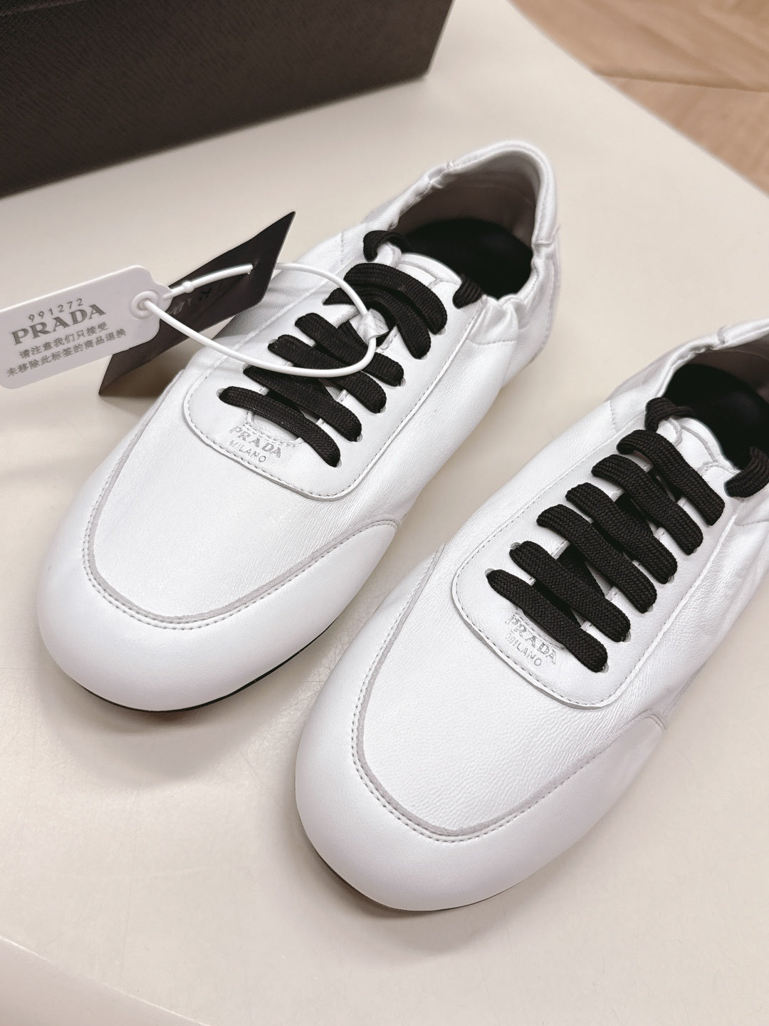PRADA 26S MARY JANE SHOES IN WHITE CALFSKIN
