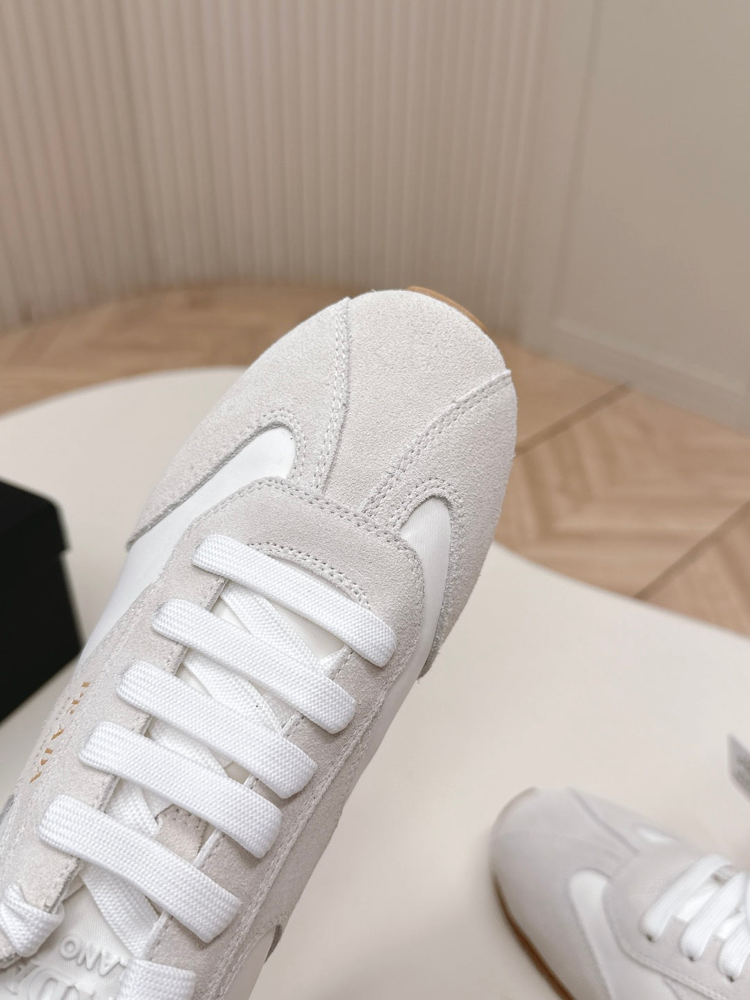 PRADA 26S CLASSIC SNEAKERS IN WHITE SUEDE AND NYLON