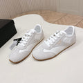 PRADA 26S CLASSIC SNEAKERS IN WHITE SUEDE AND NYLON