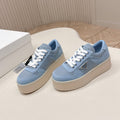PRADA 26S PLATFORM SNEAKERS 50MM IN SKY BLUE SUEDE
