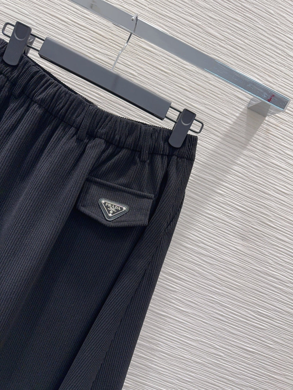 PRADA 25S A-LINE PLAID VELVET SKIRT 256
