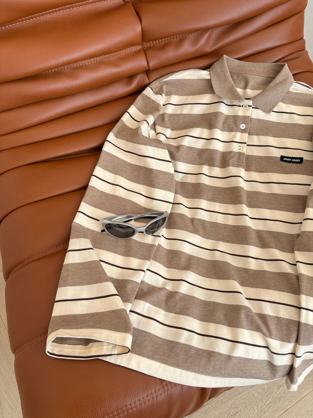 MIU STRIPED TEE IN TWO VERSIONS 25S IN COTTON 265679