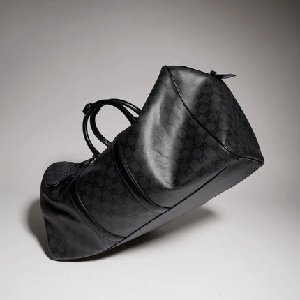 GUCCI 26S DUFFLE BAG 52 IN BLACK CANVAS