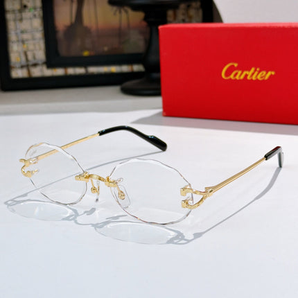 CARTIER 26S OVAL RIMLESS FRAME IN METAL 441535