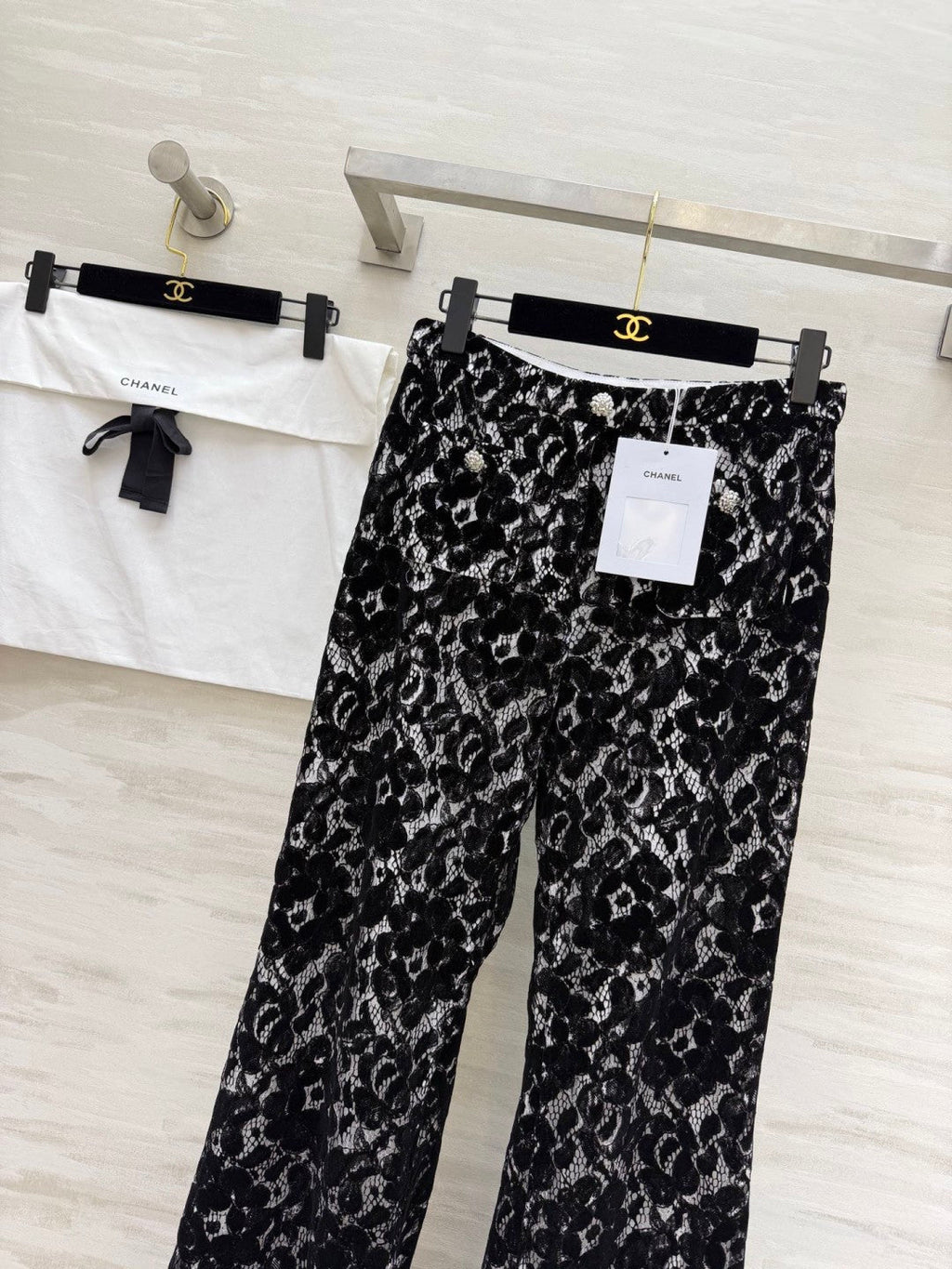 CHANEL 26S LACE FLARED PANTS STYLE 1026