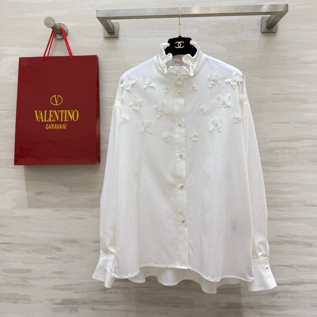 VALENTINO 26S RUFFLED COLLAR SHIRT 139