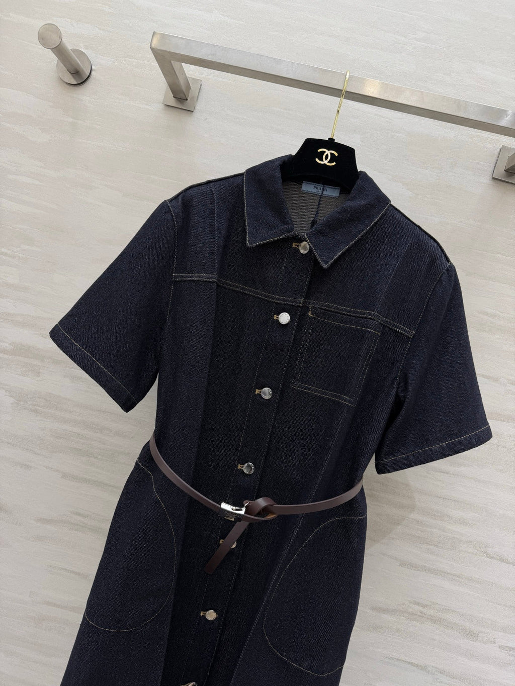 PRADA 26S DENIM SHIRT DRESS STYLE 897