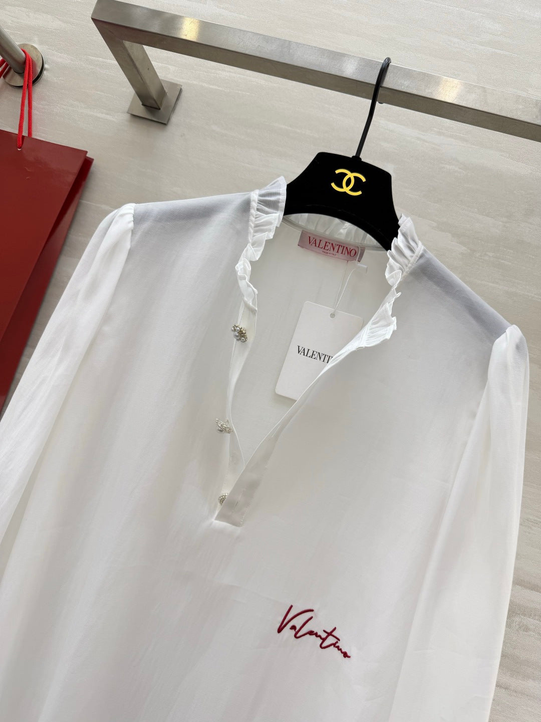 VALENTINO 26S RUFFLED COLLAR SHIRT 128