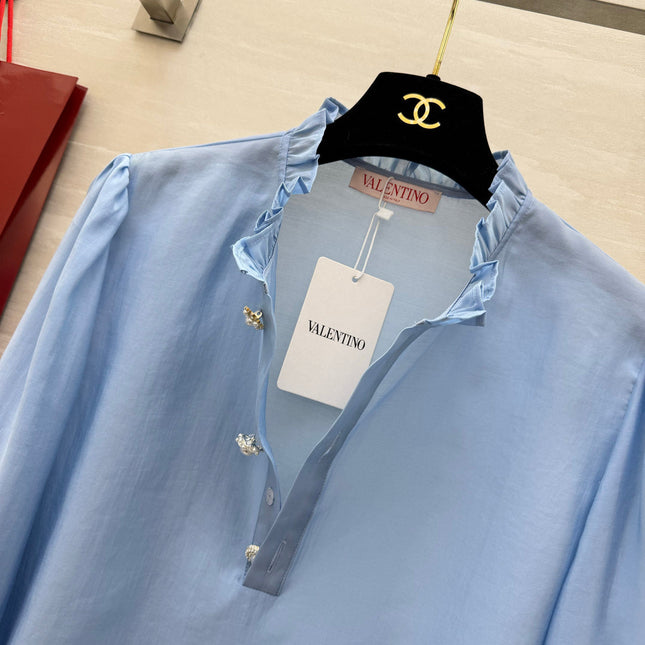 VALENTINO 26S RUFFLED COLLAR SHIRT 127