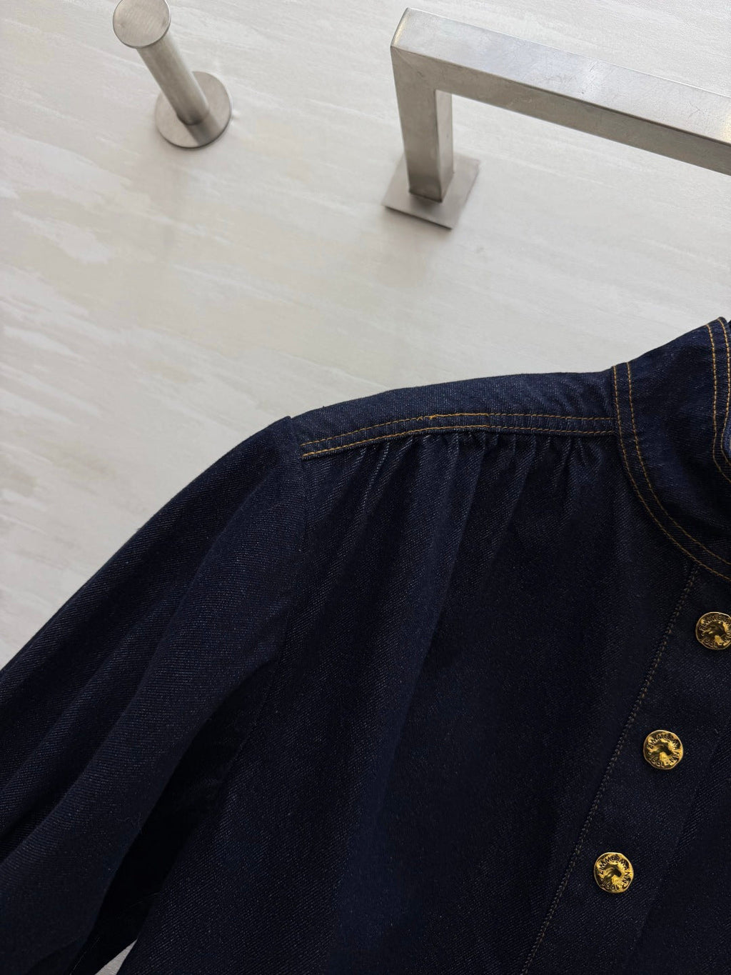 ZIMMERMANN 26S STAND COLLAR DENIM SHIRT STYLE 41