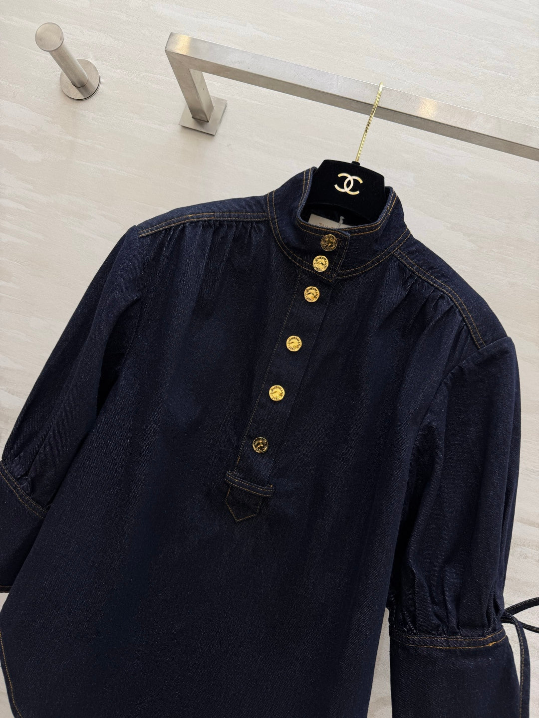 ZIMMERMANN 26S STAND COLLAR DENIM SHIRT STYLE 41