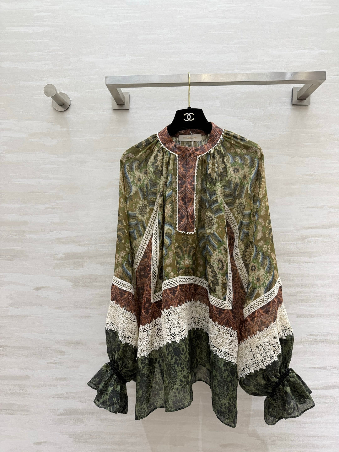 ZIMMERMANN 26S INTO THE EAST PATTERNED BLOUSE 317553