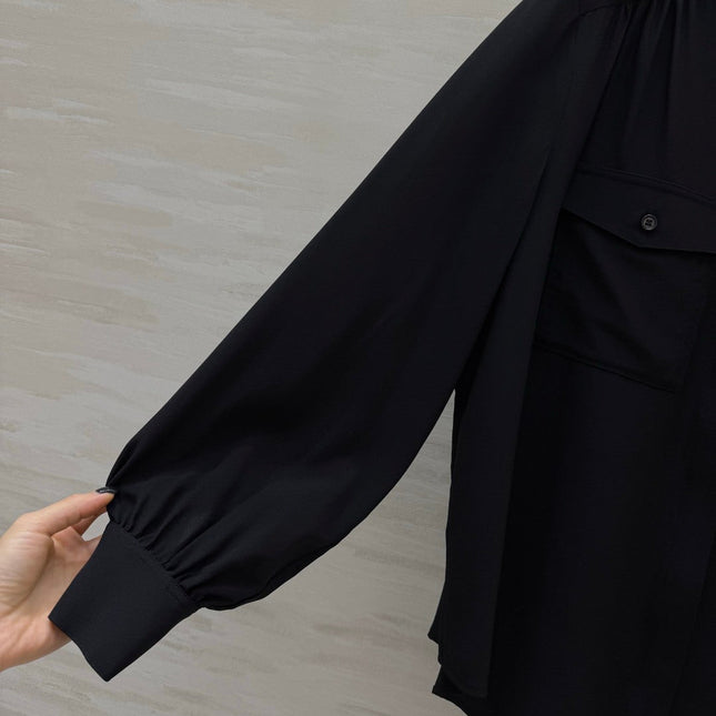 CHLOE 26S STAND COLLAR SILK SHIRT STYLE 51