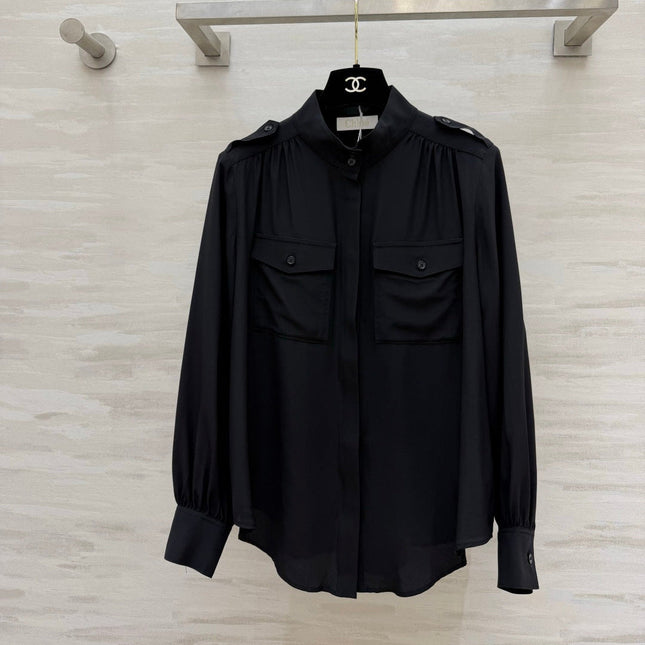 CHLOE 26S STAND COLLAR SILK SHIRT STYLE 51