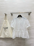 CELINE 26S EMBROIDERED SHORT-SLEEVE SHIRT 450