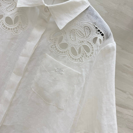 CELINE 26S WHITE SHORT-SLEEVE SHIRT 414
