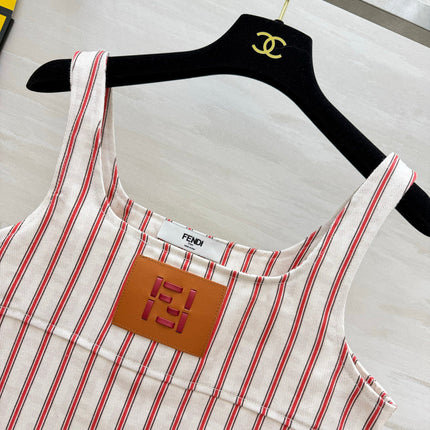 FENDI 26S STRIPED CAMISOLE DRESS 322