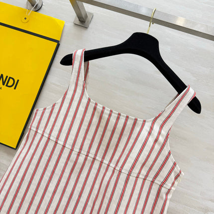 FENDI 26S STRIPED CAMISOLE DRESS 322