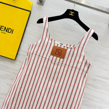 FENDI 26S STRIPED CAMISOLE DRESS 322