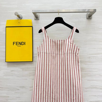 FENDI 26S STRIPED CAMISOLE DRESS 322