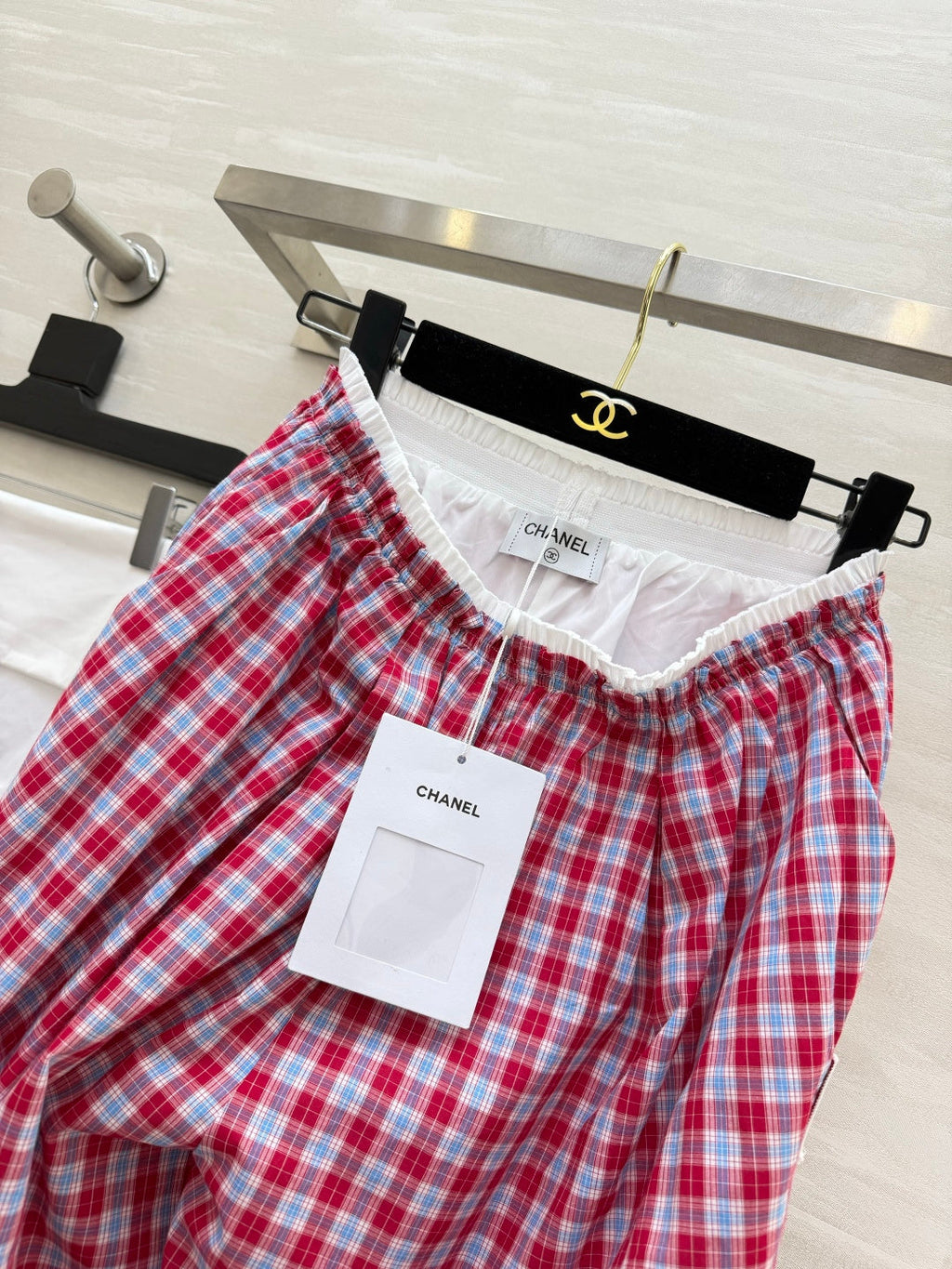 CHANEL 26S PLAID WIDE-LEG PANTS 1445