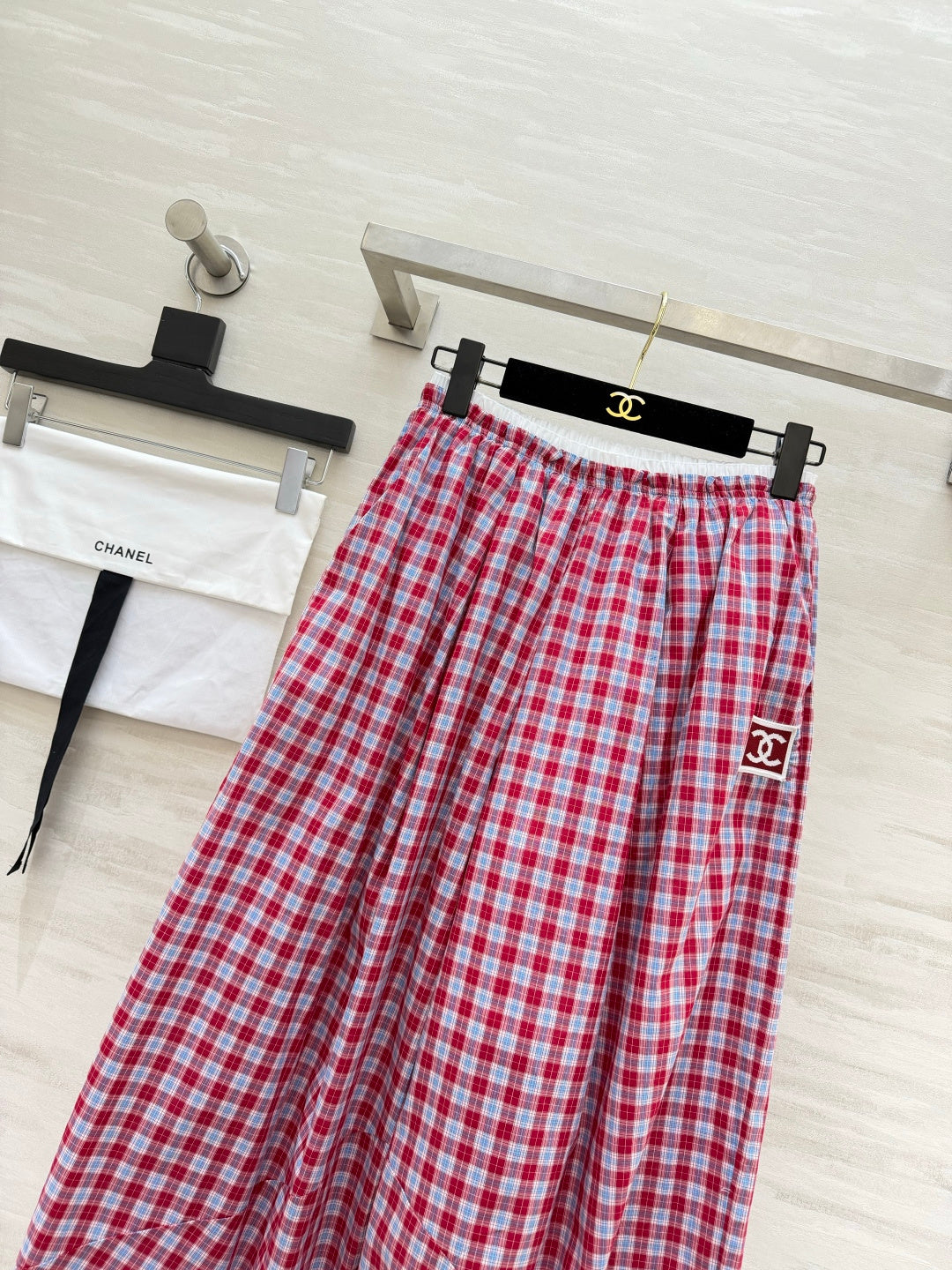 CHANEL 26S PLAID WIDE-LEG PANTS 1445