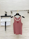 CHANEL 26S STRIPED SLEEVELESS KNIT TOP 1439