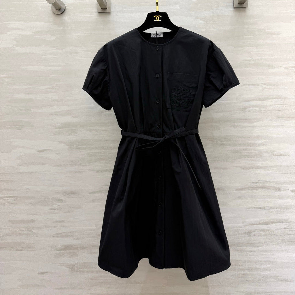 LOEWE 26S BELTED PUFF-SLEEVE SHIRT DRESS 565
