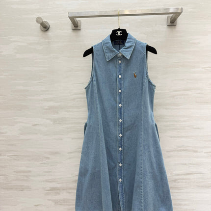 RALPH LAUREN 26S SLEEVELESS DENIM SHIRT DRESS 306