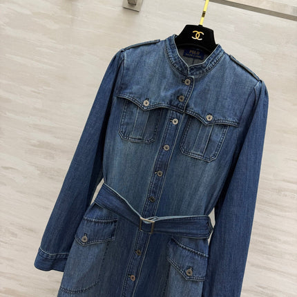 RALPH LAUREN 26S DENIM SHIRT DRESS 744
