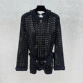 CHANEL 25S OPEN-KNIT WAIST-TIE SWEATER 529