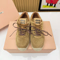 MIUMIU 26S LACE UP ESPADRILLE SNEAKERS IN BROWN SUEDE ROPE SOLE