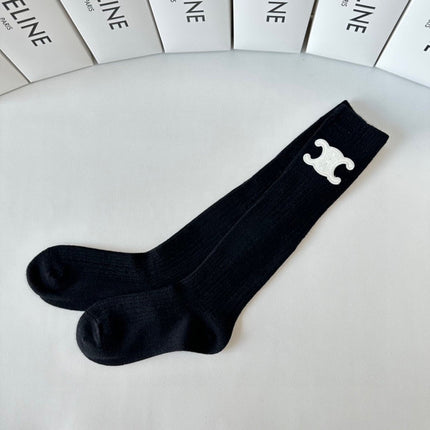 CELINE 26S CREW SOCKS IN BLACK 170917 (1 BOX)
