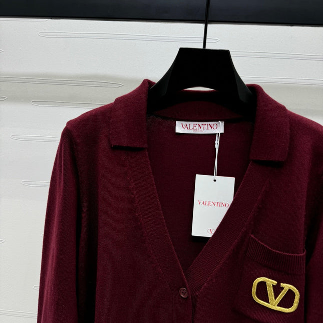 VALENTINO 26S COLLARED KNIT CARDIGAN 393
