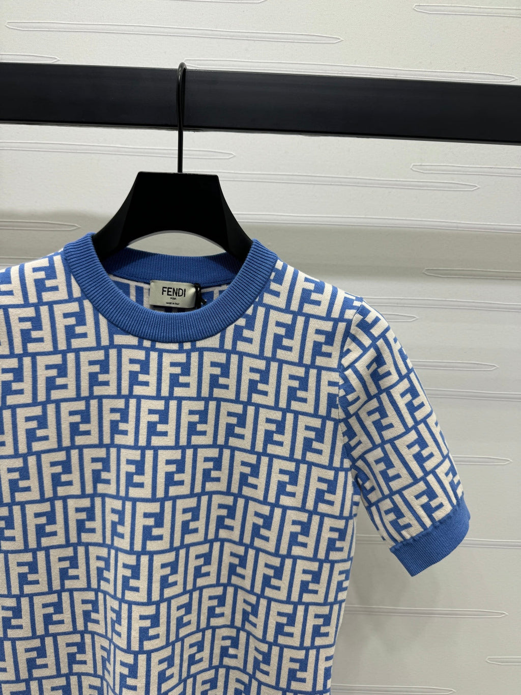 FEND 25S FLORAL LOGO KNIT SHORT SLEEVE SHIRT 264224