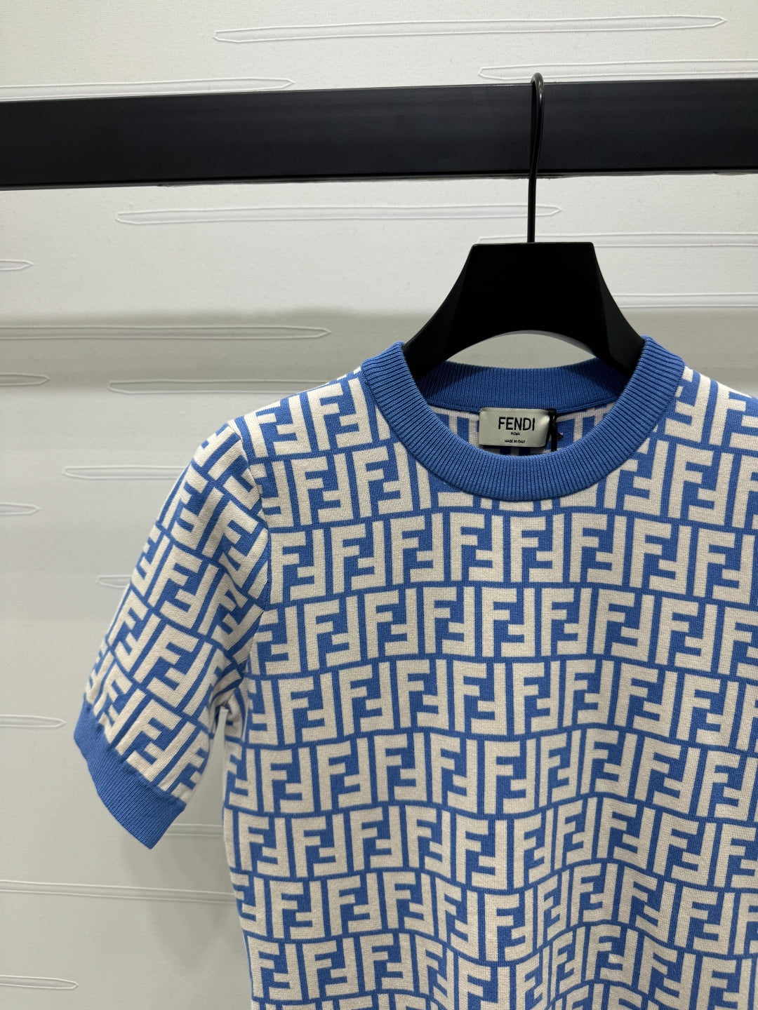 FEND 25S FLORAL LOGO KNIT SHORT SLEEVE SHIRT 264224
