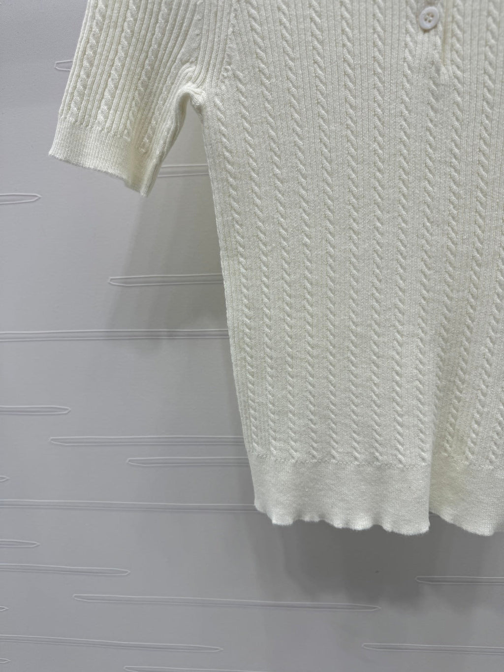 MIU 25S SHORT SLEEVE BEADED COLLAR SHIRT 264247