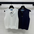 PRADA SEQUIN-EMBELLISHED V-NECK KNIT TANK BLAZER 274810