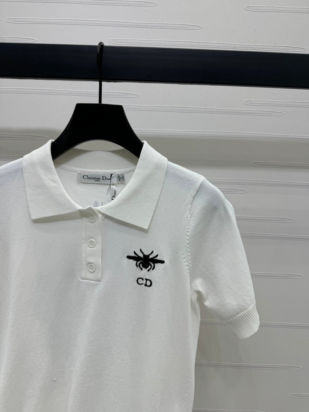 DIOR EMBROIDERED LOGO KNIT POLO SHIRT
