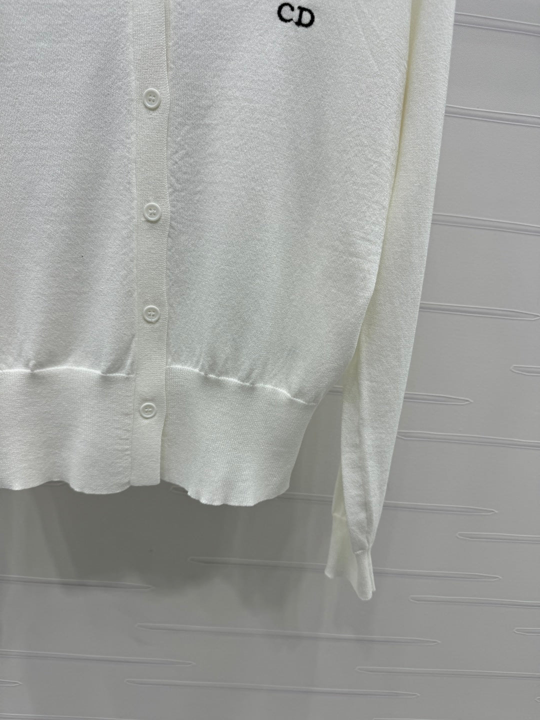 DIOR LONG-SLEEVE KNIT SWEATER WITH EMBROIDERED LOGO