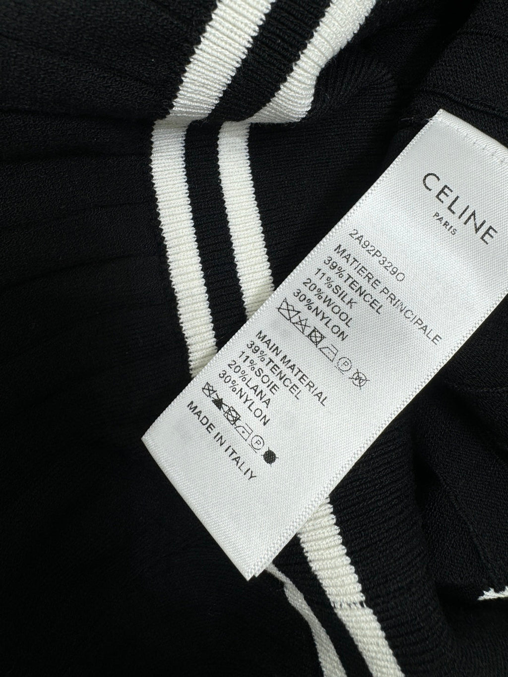 CELINE SHORT-SLEEVE KNIT TOP BLACK 274820