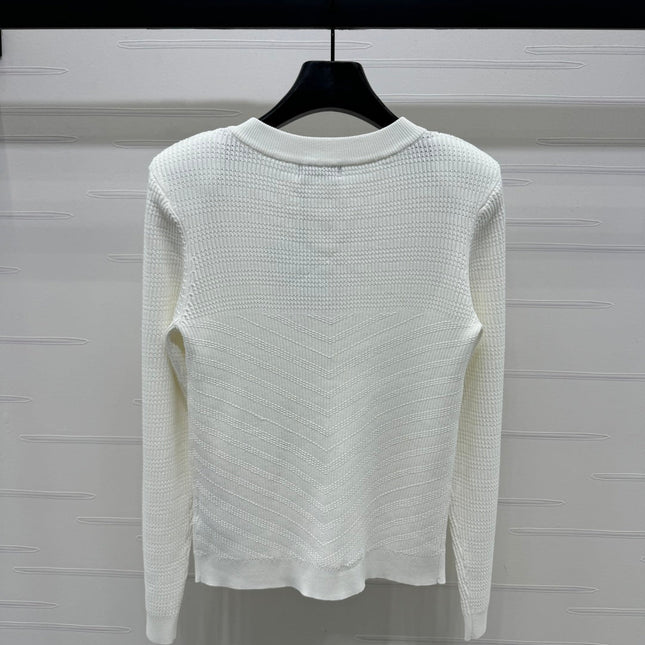 BALMAIN 25S KNITTED ROUND NECK LONG SLEEVE CARDIGAN 264243