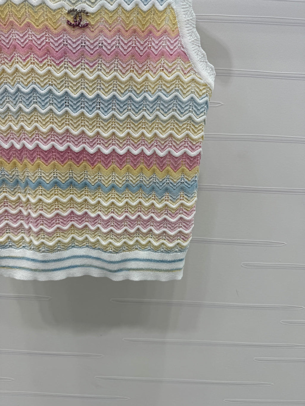 Chanel 25 Multicolor Striped Knitted Tank Top