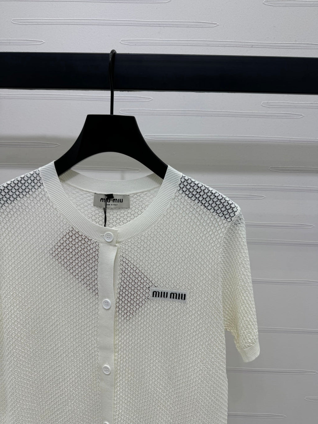MIU 25S SHORT SLEEVE ROUND NECK CARDIGAN 264268