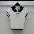 MIUMIU SHORT-SLEEVE PETER PAN COLLAR TOP 274825