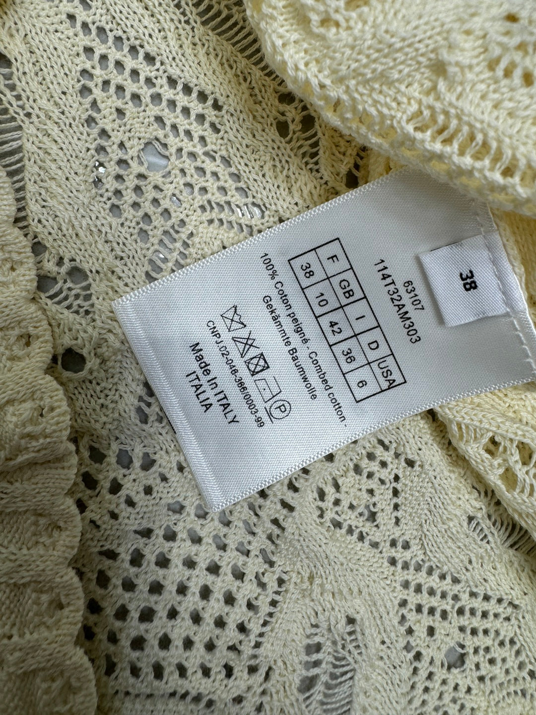 DIOR 25S HAND CROCHET VEST IN COTTON 264185