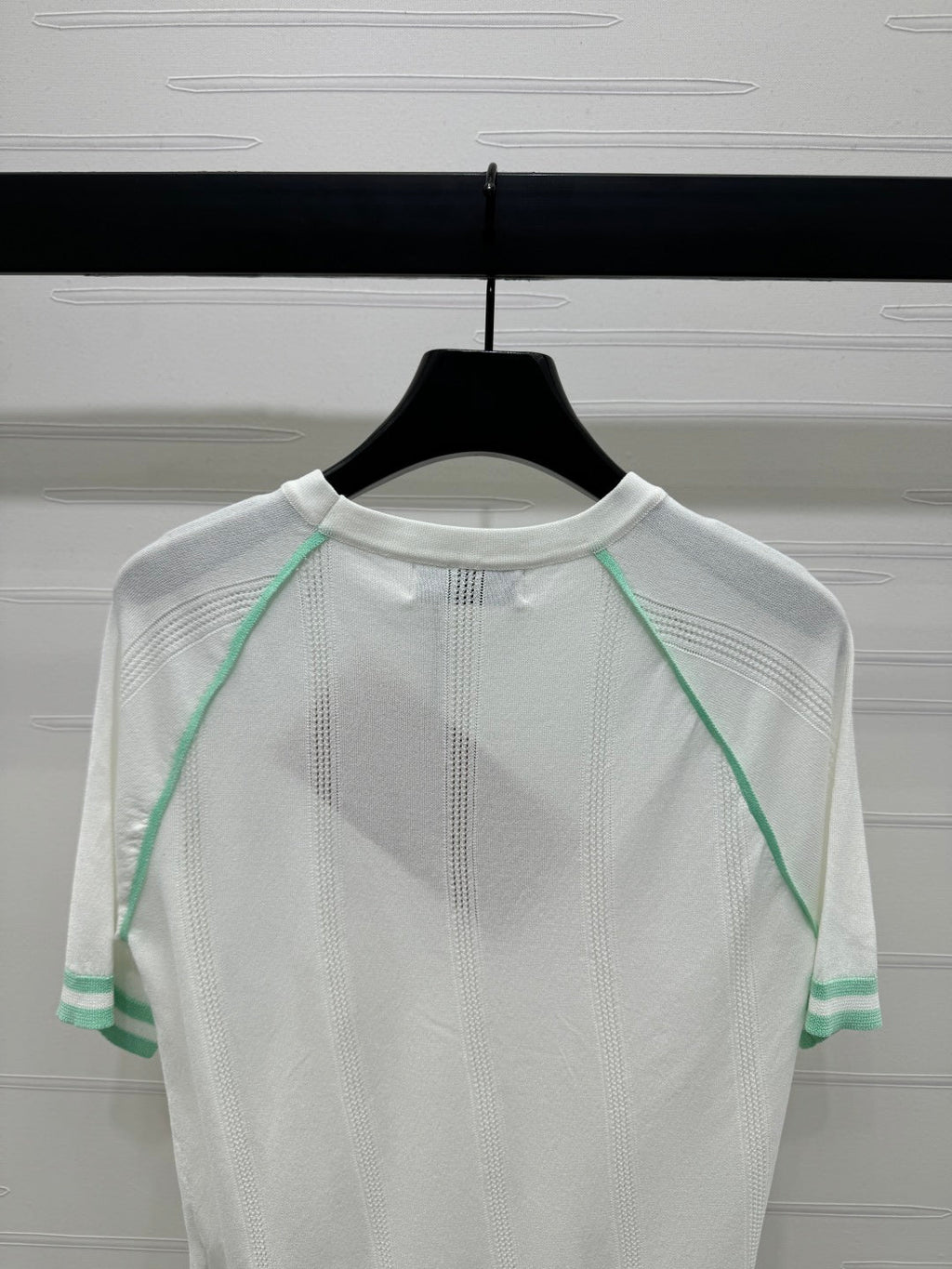 MIU 25S RAGLAN CREW NECK STRIPED KNIT SWEATER 264105